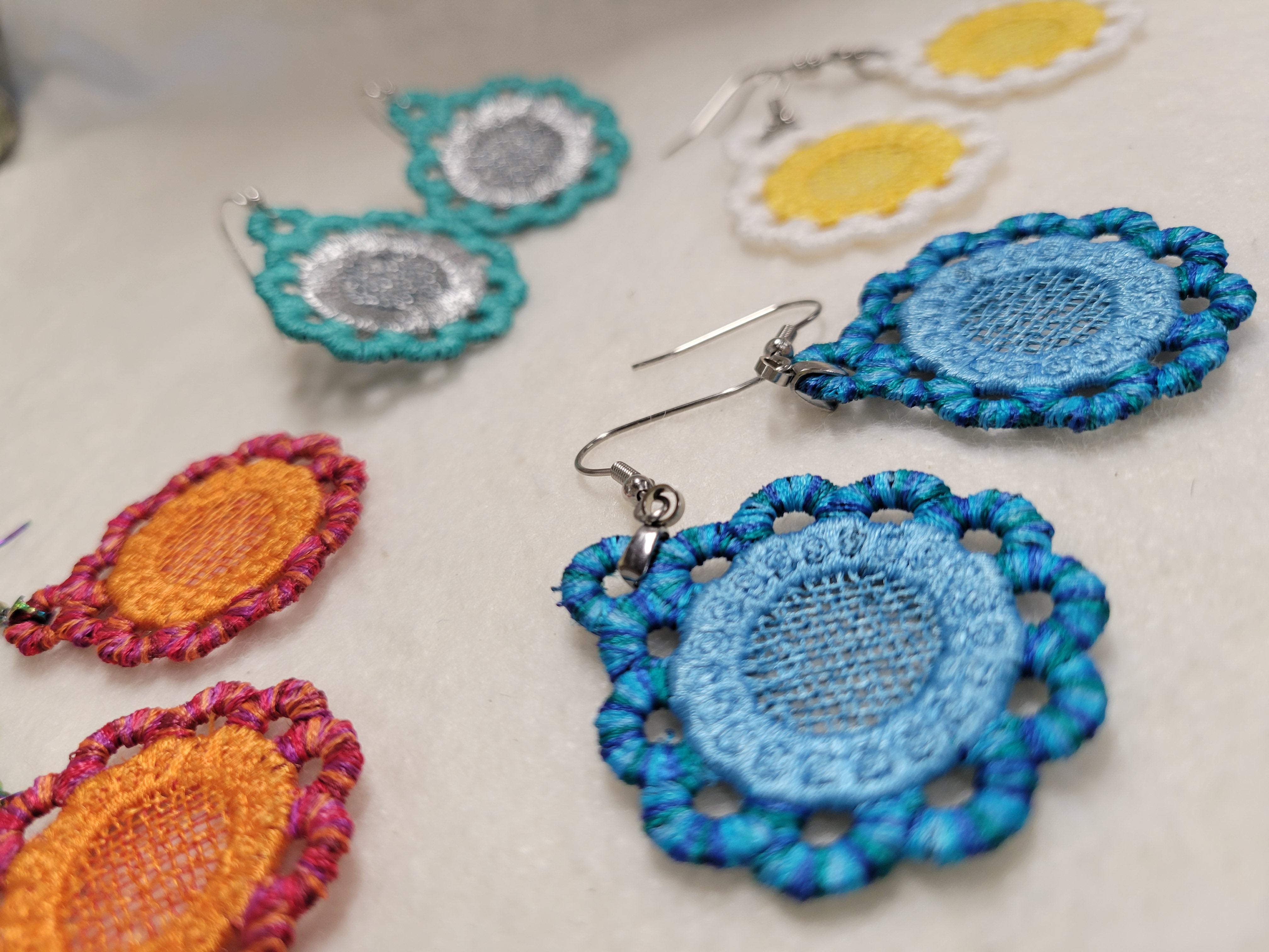 Football FSL Earrings - Freestanding Lace Earring Design - In the Hoop  Embroidery Project American Football