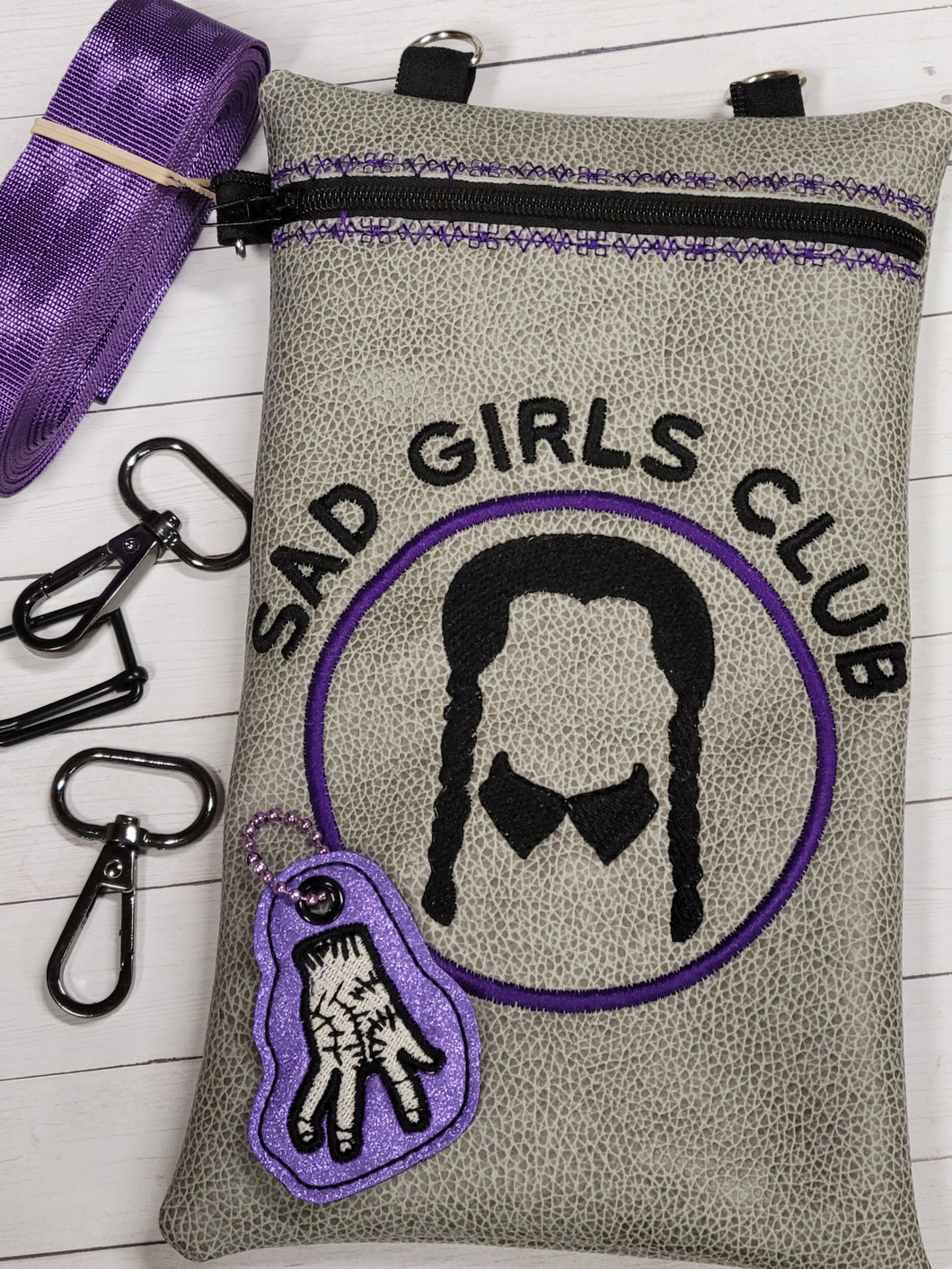 Sad Girls Club 10x6 Front Zipper Bag withg BONUS Digital Machine Embroidery Design