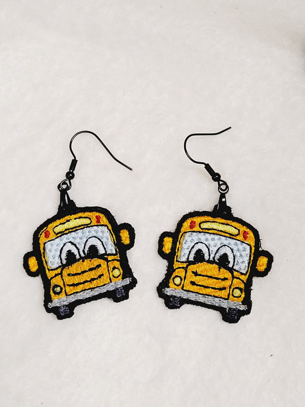 SCHOOL BUS FSL EARRINGS DIGITAL MACHINE EMBROIDERY DESIGN